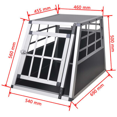 vidaXL Dog Transport Cage S Aluminium