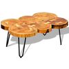 vidaXL Coffee Table 35 cm 6 Trunks Solid Acacia Wood