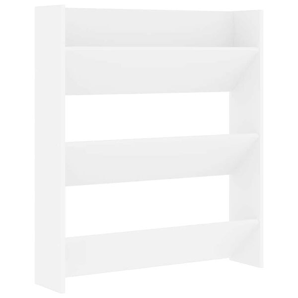 vidaXL Wall Shoe Cabinet White 80x18x90 cm Engineered Wood