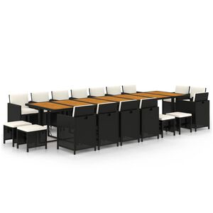vidaXL Garden Dining Set | Black