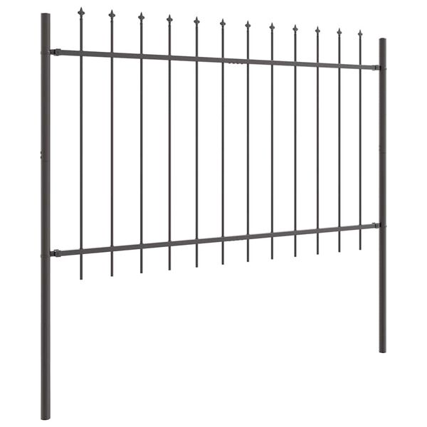 vidaXL Garden Fence 2 pcs Grey 3.4 x 0.8 m Powder-coated Steel