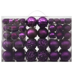 vidaXL 100 Piece Christmas Ball Set Purple