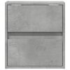 vidaXL Wall-mounted Bedside Cabinet with LED Lights Concrete Grey