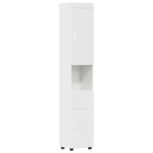 vidaXL Bathroom Cabinet Set TULUM High Gloss White 37 x 31.5 x 203 cm