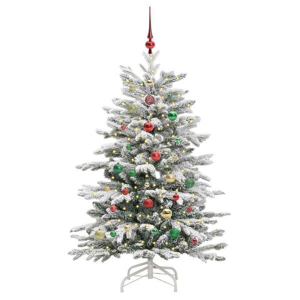 vidaXL Artificial Hinged Christmas Tree White 150 cm PE and PVC