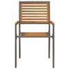 vidaXL Garden Stacking Chairs 2 pcs Brown and Grey