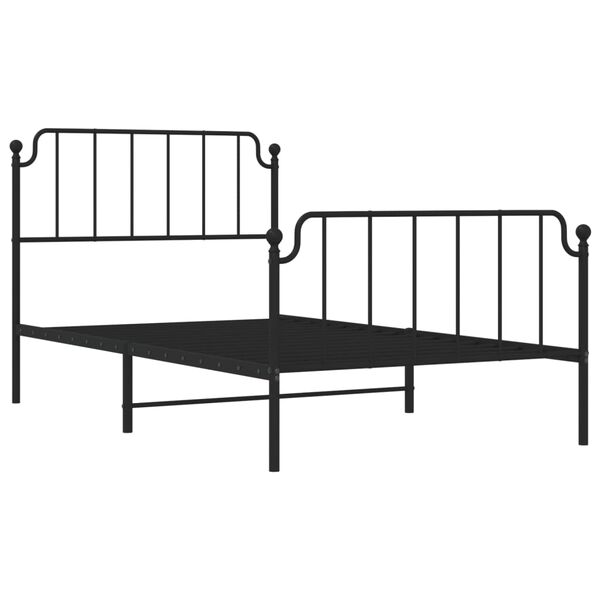 vidaXL Metal Bed Frame without Mattress with Footboard&nbsp;Black 107x203cm