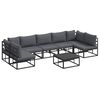 vidaXL Garden Sofa Set 8 pcs Black Aluminium