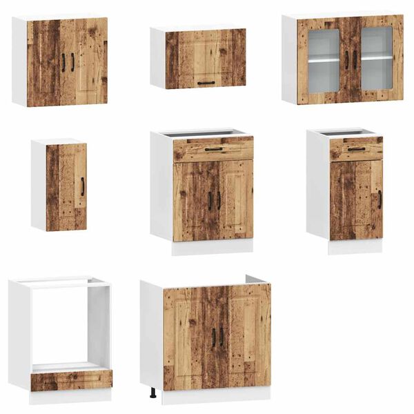 vidaXL 8 Piece Kitchen Cabinet Set Kalmar Old Wood Engineered Wood