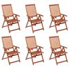 vidaXL Folding Garden Chairs 6 pcs Solid Acacia Wood