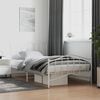 vidaXL Metal Bed Frame without Mattress with Footboard White 107x203cm