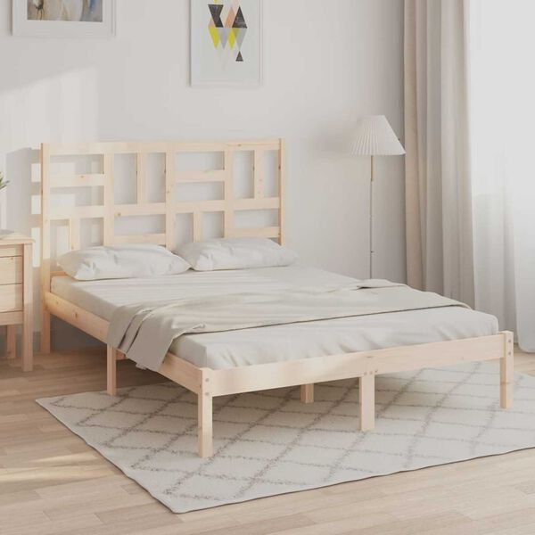 vidaXL Bed Frame without Mattress Solid Wood 140x190 cm