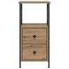 vidaXL Bedside Cabinet Artisan Oak 34x35.5x70 cm Engineered Wood