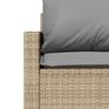 vidaXL Garden Sofa with Cushions 3-Seater Beige Poly Rattan