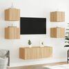 vidaXL TV Wall Cabinets with LED Lights 2 pcs Sonoma Oak 30.5x35x30 cm