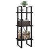 vidaXL 3-Tier Book Cabinet Black 40x30x105 cm Engineered Wood