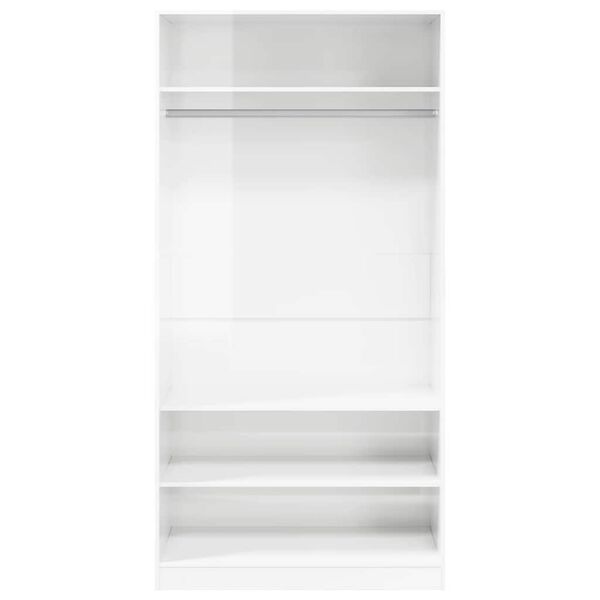 vidaXL Wardrobe High Gloss White 100x50x200 cm Engineered Wood