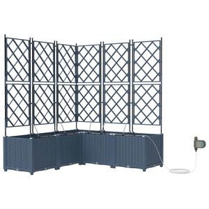 vidaXL Garden Planter Grey 40 x 40 x 125.5 cm PP