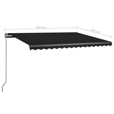 vidaXL Freestanding Automatic Awning 400x300 cm Anthracite