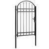 vidaXL Fence Gate ASSEN with Arched Top Steel 100x175 cm Black