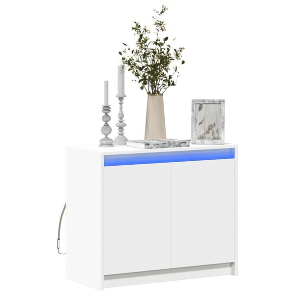 vidaXL Sideboard with LED White 72x34x61 cm Engineered Wood