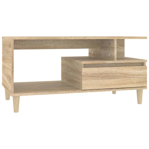 vidaXL Coffee Table Sonoma Oak 90x49x45 cm Engineered Wood