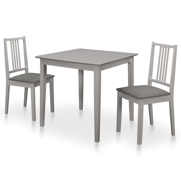 vidaXL 3 Piece Dining Set MDF Grey