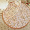 vidaXL Outdoor Carpet ARAKIL Orange and White &Oslash;160 cm PP