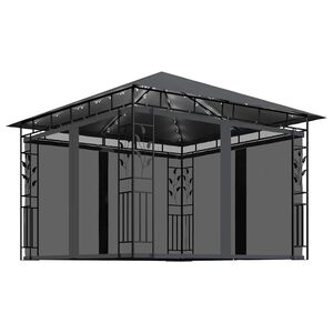 vidaXL Gazebo | Anthracite | Powder-coated steel, fabric (100% polyester)
