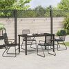 vidaXL Garden Dining Set 5 pcs Black PVC rattan