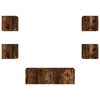 vidaXL 5 Piece TV Wall Cabinets with LED Lights Smoked Oak