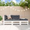 vidaXL 3 Piece Garden Lounge Set White Solid Wood Pine
