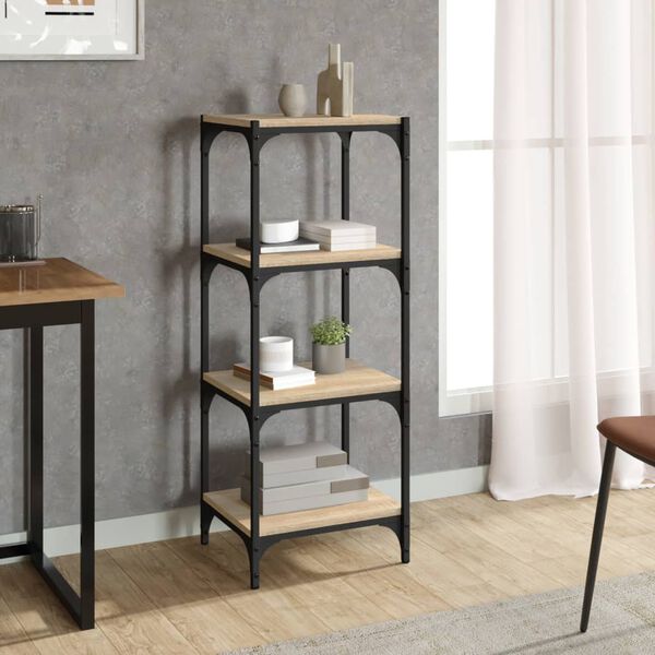 vidaXL Book Cabinet Sonoma Oak 40x33x100 cm Engineered Wood and Steel