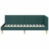 vidaXL Corner Bed Frame Dark Green 90 cm x 190 cm Velvet