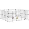 vidaXL 36-Panel Pet Cage with Door Black 35x35 cm Steel