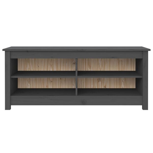 vidaXL Shoe Bench Grey 110x38x45.5 cm Solid Wood Pine