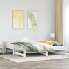 vidaXL Daybed with Trundle without Mattress White 90x190 cm Single Solid Wood
