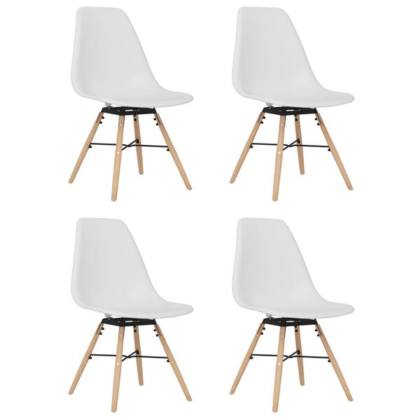 vidaXL Dining Chairs 4 pcs White PP
