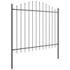 vidaXL Garden Fence 8 pcs Grey 170 x 165 cm Powder-Coated Steel
