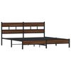 vidaXL Metal Bed Frame without Mattress Brown Oak 193x203 cm