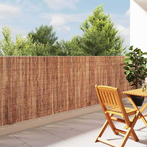 vidaXL Bark Fence Brown 600 x 125 cm Bark