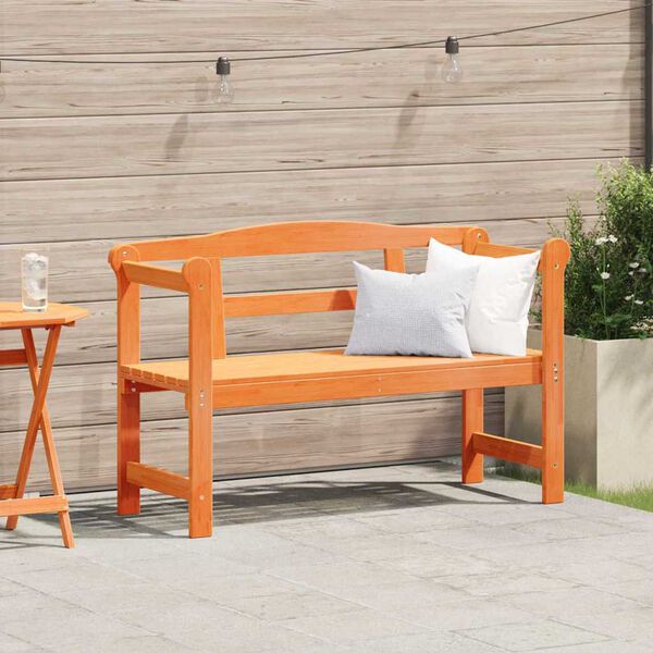 vidaXL Outdoor Bench Brown 119 x 76 x 44cm Solid pine wood