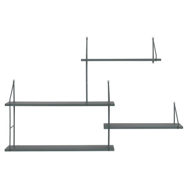 House Nordic Shelf Tess Wood and Steel Green