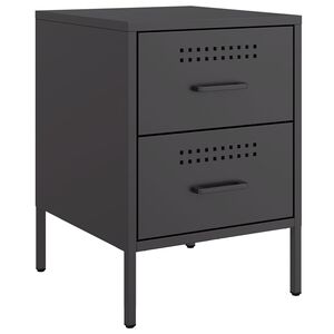 vidaXL Bedside Cabinet Black 36x39x50,5 cm Steel