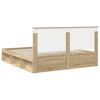 vidaXL Bed Frame with Headboard Sonoma 180 x 200 cm Solid Pine Wood