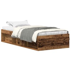 vidaXL Bed Frame without Mattress Old Wood 100x200cm Engineered Wood