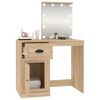 vidaXL Dressing Table with LED Sonoma Oak 90x50x132.5 cm Engineered Wood