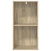 vidaXL 2-Tier Book Cabinet Sonoma Oak 40x30x76.5 cm Engineered Wood