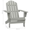 vidaXL Garden Adirondack Chair with Ottoman&Table Solid Fir Wood Grey