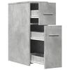 vidaXL Narrow Bathroom Cupboard with Wheels Concrete Grey Engineered Wood
